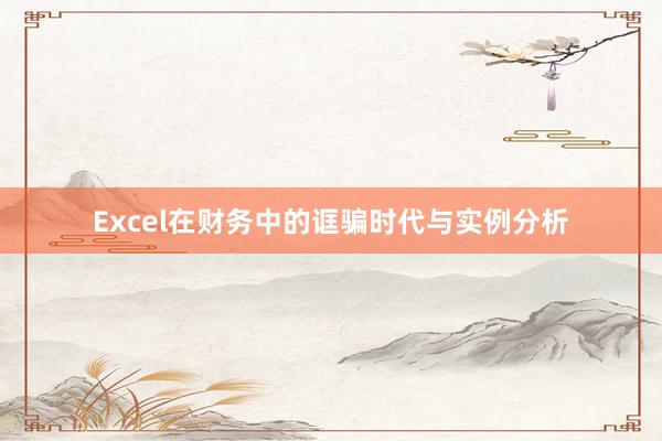 Excel在财务中的诓骗时代与实例分析